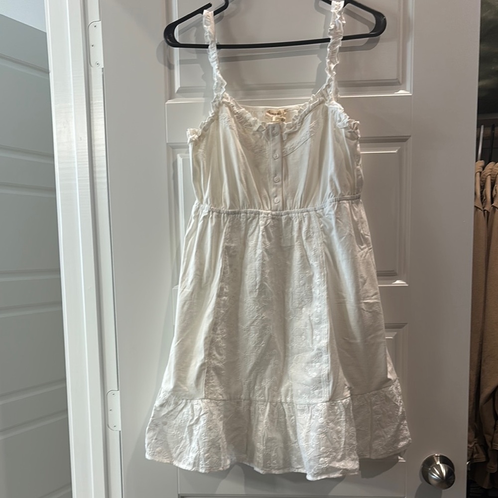 Hem & Thread Off White Mini Dress with Ruffled Straps
